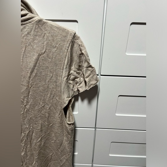 Kensie Gray Short Cap Sleeve Casual Pocketed Sweatshirt Dress (D1) - Picture 8 of 8